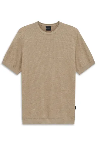 bugatti - Herren T-Shirt 1/2 Arm beige - Gr. - L