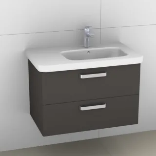 Artiqua 411 Waschtischunterschrank für DuraStyle 232680 Becken rechts Stahlgrau, 411-WU2L-D43-7142-8 411-WU2L-D43-7142-88