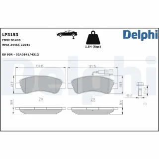 Delphi Bremsbel?ge hinten Citroen Fiat Opel Peugeot