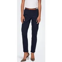 ONLY Chinohose ONLBIANA – Chinohose mit Gürtel und Umschlagsaum slim fit, modisch, Web, Baumwollmischung