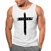 Neverless Tanktop Herren Tank-Top Print Aufdruck Kreuz Cross Faith Glaube Trend-Motiv mit Print