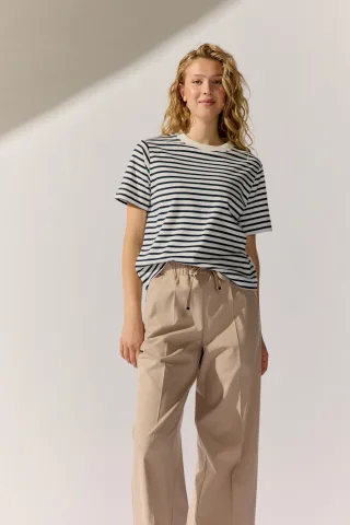 THE FASHION PEOPLE - NOS T-Shirt striped night blue stripe - Gr. - XL