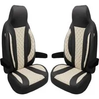 BREMER SITZBEZÜGE Autositzbezug Schonbezüge für Wohnmobil 2er Set in Schwarz/Beige WPL410