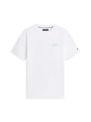 Tommy Hilfiger - Jersey T-Shirt mit Back Photo Print weiß - Gr. - XL
