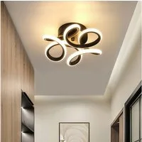 oyajia LED Deckenleuchte 36W/60W Modern Schwarz LED Deckenlampe in Blumenförmiges Design 3000K, LED fest integriert, Warmweiß, LED Deckenleuchte für Wohnzimmer Schlafzimmer Küche Flur Büro
