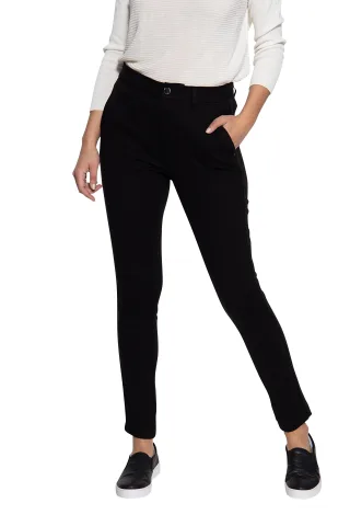Amor, Truth & Trust Damen ATT JEANS Stretchhose mit seitlichem Streifen Ruby schwarz