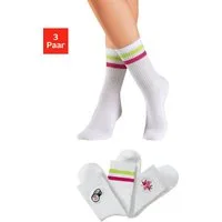 LASCANA Tennissocken (Packung, 3-Paar) mit Frotteesohle und Stickerei