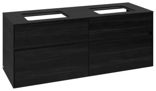 Villeroy & Boch Waschtischunterschrank Collaro C11900 1400x548x500mm 4 Ausz. für 2 Waschtisch Black C11900AB