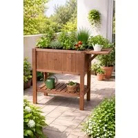 matrasa Hochbeet mit Tisch CUBE 1 - Gemüsebeet Kräuterbeet für Balkon & Terrasse