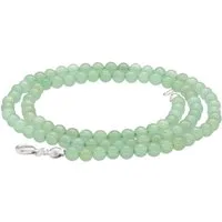 Lebensquelle Plus Kette ohne Anhänger Edelstein Kugelkette + 925 Silber Verschluss, Ø 4mm Kugeln 45cm lang