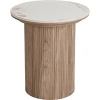 freiraum Beistelltisch Athens, in Weiss / Dunkelbraun, Keramik, MDF, Dekor - 50x45 (HxD)