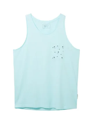 Denim Tom Tailor - Tanktop mit Brusttasche soft light turquoise - Gr. - L