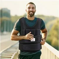 HOMCOM Gewichtsweste mit verstellbare herausnehmenbar Gewichten Klettverschlüsse, (Trainingsweste, 1-tlg., Laufweste), für Muskelaufbau Krafttraining, Laufen, Fitness, Cross Training