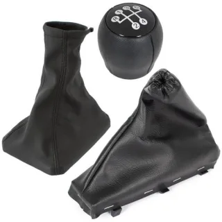 Schaltknauf Knauf 5-Gang Schaltmanschette Manschette + Rahmen + Bezug Handbremse in Schwarz für Opel Vectra B 1995-2003