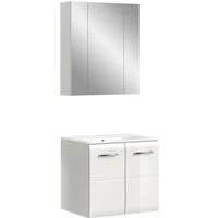 welltime Badezimmer-Set, (Set, 3-St., Spiegelschrank, Waschtisch inkl. Waschbecken), Bad-Kombination, Bad-Möbel, Badezimmer, Kombination, Kombi