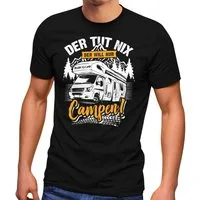 MoonWorks Print-Shirt Herren T-Shirt Camping Der tut nix der will nur campen Geschenk für mit Print