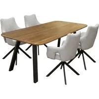 LC Home Essgruppe LC Home Essgruppe Livrono Esstisch Wildeiche Esszimmerstühle Webstoff