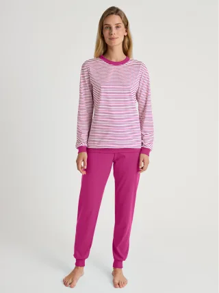 CALIDA - DAMEN Pyjama mit Bündchen very berry - Gr. - M