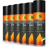 Spraytive Gaskartusche 6x 500ml XXL Butangas für Flambierbrenner & Feuerzeuge - Feuerzeuggas, Made in Germany