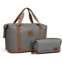 KONO Reisetasche 2-in-1 Set: Erweiterbare Handgepäck-Tasche (36L) + Kosmetiktasche, Praktisches und leichtes Design