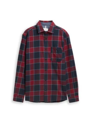 Tom Tailor - Comfort Fit Hemd mit Karomuster navy red check - Gr. - XL