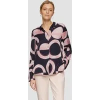 s.Oliver Langarmbluse Bluse Satinierte Longbluse mit Falten-Details