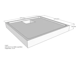 Neuesbad Wannenträger für Bette superflach 110x110x3,5 SD22778