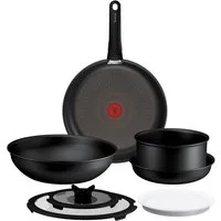Tefal Pfannen-Set Ingenio Excellence Fusion, Aluminium (Set, 8-tlg), abnehmbarer Ingenio-Griff, Thermo-Signal, stapelbar, Induktion