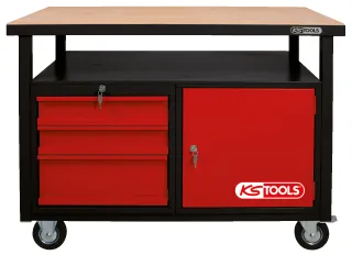 KS Tools Fahrbare Werkbank mit 3 Schubladen und 1 Tür - 865.0101
