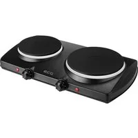 ECG Doppelkochplatte EV 2512 Black, 2 Platten mit einem Durchmesser von 185 mm und 155 mm