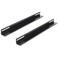 19" Tragschiene für Netzwerkschrank 450 x 40 mm, Einbauschienen schwarz, 2 Stück