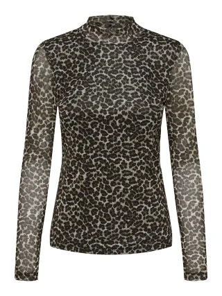 ONLY - ONLERICA MESH L/S TOP JRS NOOS Pumice Stone - Gr. - XS