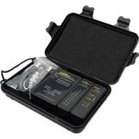 Netzwerktester und Kommunikationskabeltester schwarz, mit Hartschalenkoffer, RJ45 und BNC