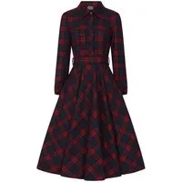 Hearts & Roses London A-Linien-Kleid Kim Tartan Retro Vintage Fit-N-Flare 50er