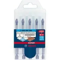 EXPERT HEX-9 HardCeramic Dachziegel-Bohrer, Ø 6mm 5 Stück, Länge 90mm