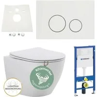 GEBERIT Tiefspül-WC Geberit Vorwandelement RIVA WC Hygiene-Spülung Komplettset, Wandmontage