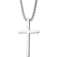 KARMA Kette mit Anhänger Halskette herren mit Kreuz Silber Edelstahl wasserfest antiallergisch (Set, Herrenhalskette Geschenk für Ihn), Kette Herrenschmuck