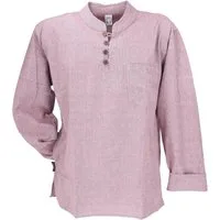 Guru-Shop Hemd & Shirt Nepal Ethno Yogahemd mit Kokosknöpfen,.. Ethno Style, alternative Bekleidung