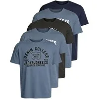 Jack & Jones Print-Shirt (Spar Set, 5er-Pack) T-Shirts mit Aufdruck aus Baumwolle