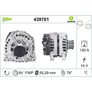 Valeo Lichtmaschine 150A Citroen DS Fiat Peugeot 439701