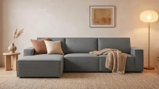 LOUNGE Ecksofa in Dunkelgrau von BRUNO | Groß, bequem & seitlich ausklappbar