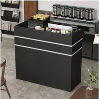 HOMSEE Empfangstheke mit 3 Schubladen & Schrank, MDF 120x110x48 cm, Schwarz (1-St)