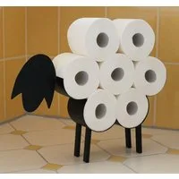 DanDiBo Toilettenpapierhalter Schwarz Metall Schaf WC Freistehend, ohne Bohren, Freistehend