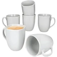 MamboCat Becher 6er Set Lotta Kaffeebecher 300ml weiß Porzellan, Porzellan