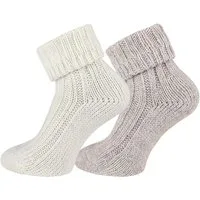 Wowerat Umschlagsocken 2 Paar superweiche Umschlag-Socken mit Alpakawolle Damen & Herren