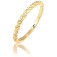 Elli Premium Fingerring Bandring gedreht 585 Gelbgold