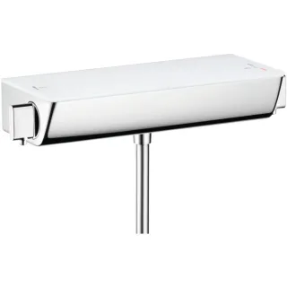 hansgrohe Ecostat Select Brausethermostat 13161400 weiss chrom, ESG Glasablage