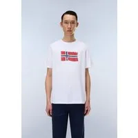 Napapijri T-Shirt mit Rundhalsausschnitt, Kurzarm, aus Baumwolle, gerader Abschluss