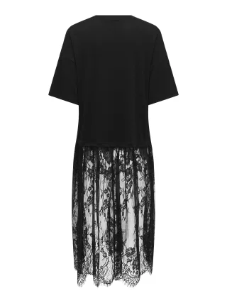 ONLY - ONLTAHLIA S/S LACE DRESS TOP JRS Black - Gr. - XS