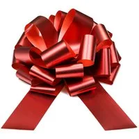 partydeco Geschenkband, Geschenkschleife 30cm Ziehschleife wasserfest & wetterfest Rot